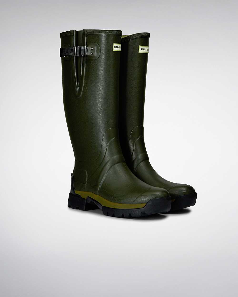 Hunter Balmoral Adjustable 3mm Neoprene Men's Wellies NZ-37429A Dark Olive